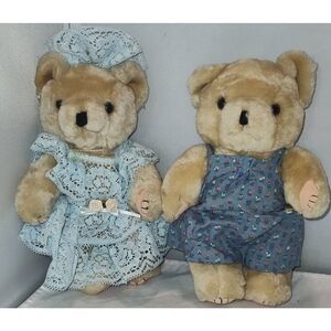 Lot of 2 Vintage 90s Teddy Bear Jointed legs & Arms Posable 8" LIXIN Co READ!!
